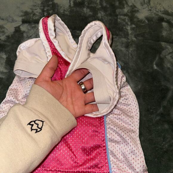 Vintage Reebok Youth Girl's Size Small Pink/White Jersey Lined Y2K 90s Shirt - Picture 8 of 8